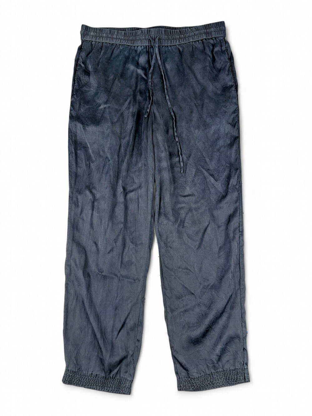 Tory Burch Silk Cropped Ankle Pants Size 8 Elastic Drawstring